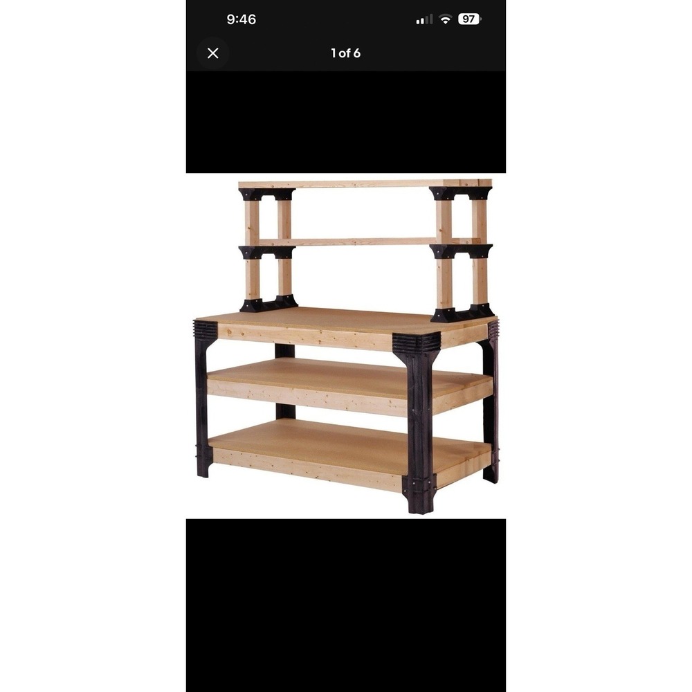 8 ft Workbench Building Kit Garage Heavy Duty Tool Storage Work Bench Shelving
